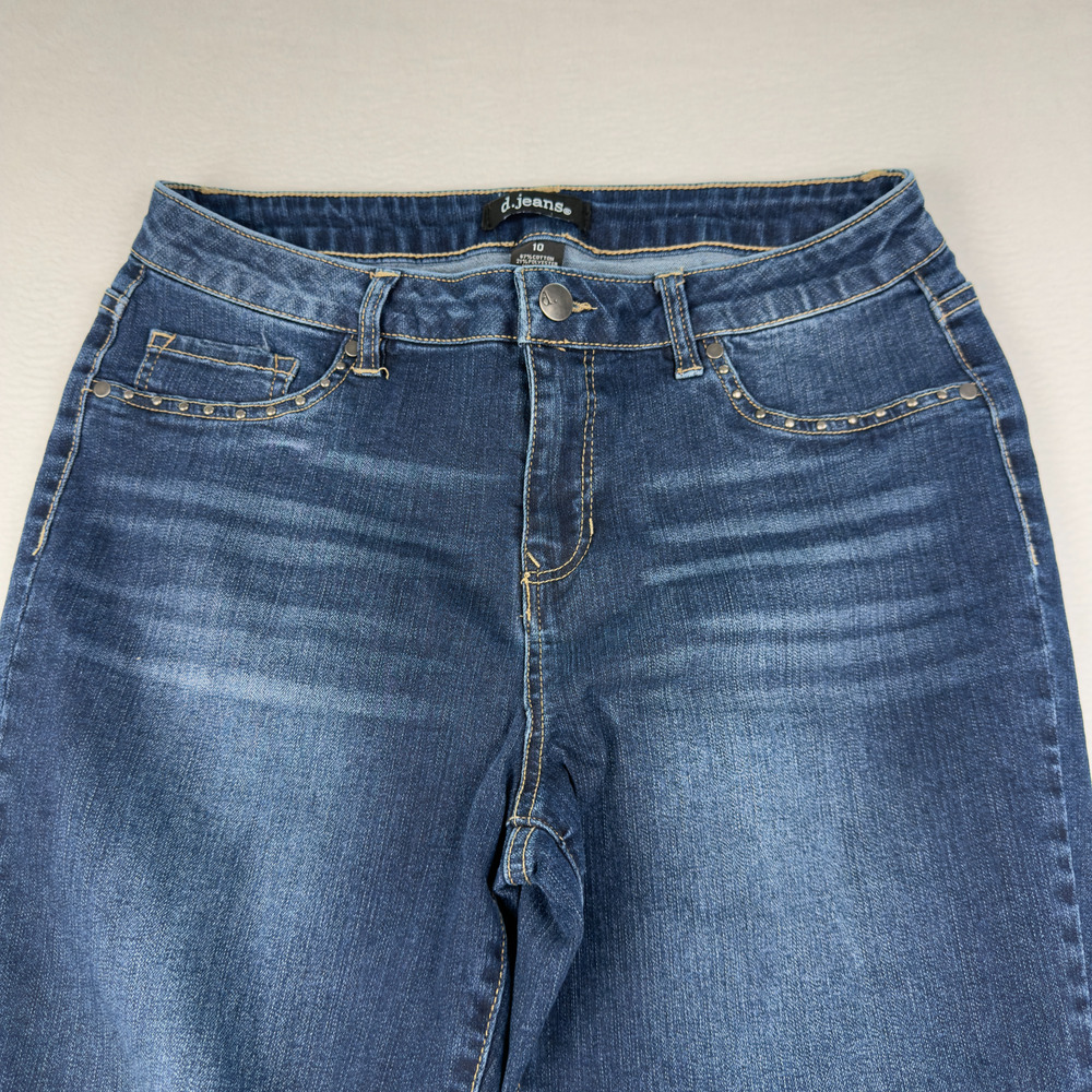 D Jeans Studded Skinny Ankle Womens Size 10 (29x26 fit) Split Hems - Picture 3 of 13